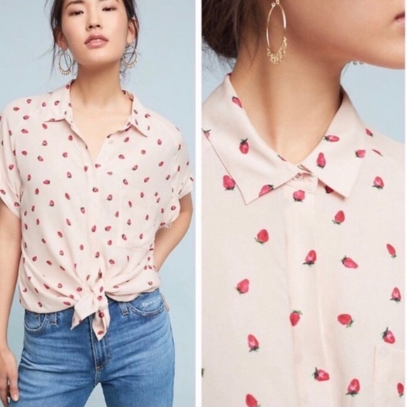 Rails Chase Strawberries 🍓 Button Down Blouse - XS - Picture 14 of 14